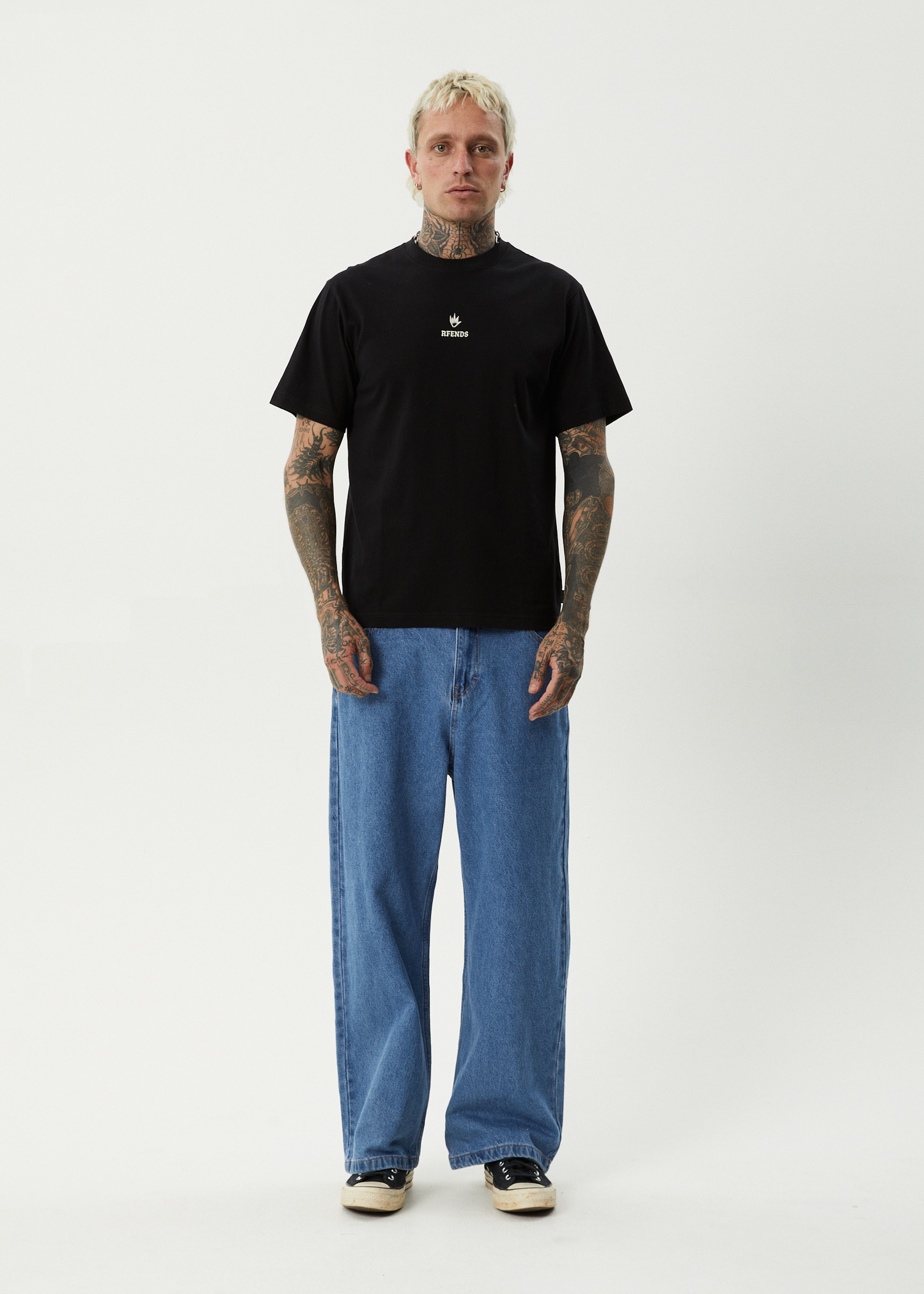 AFENDS Mens Burnin - Retro Tee - Black