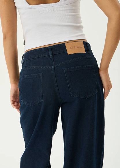 AFENDS Womens Alyra - Low Rise Wide Leg Jean - Ink