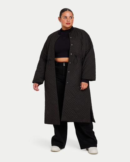 Womens Longline Puffer Jacket
