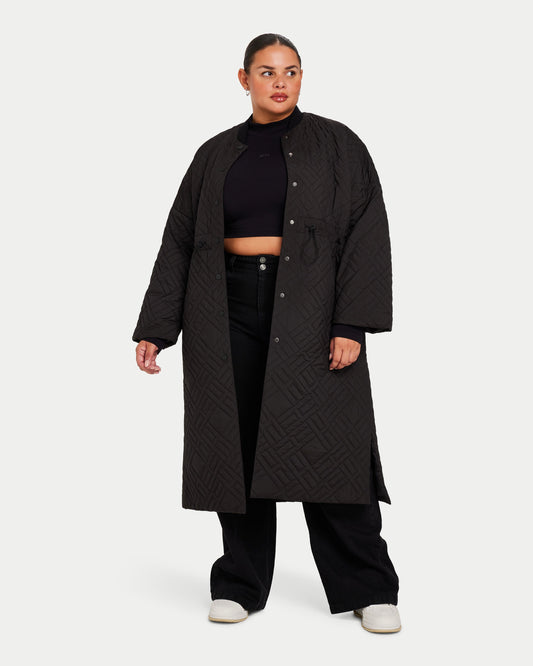 Womens Longline Puffer Jacket
