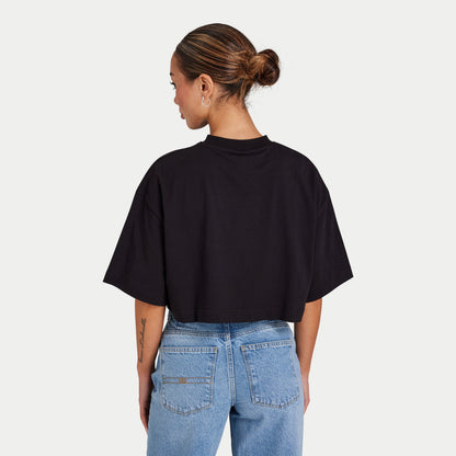 REWEAR Icon Cropped T-Shirt - Black