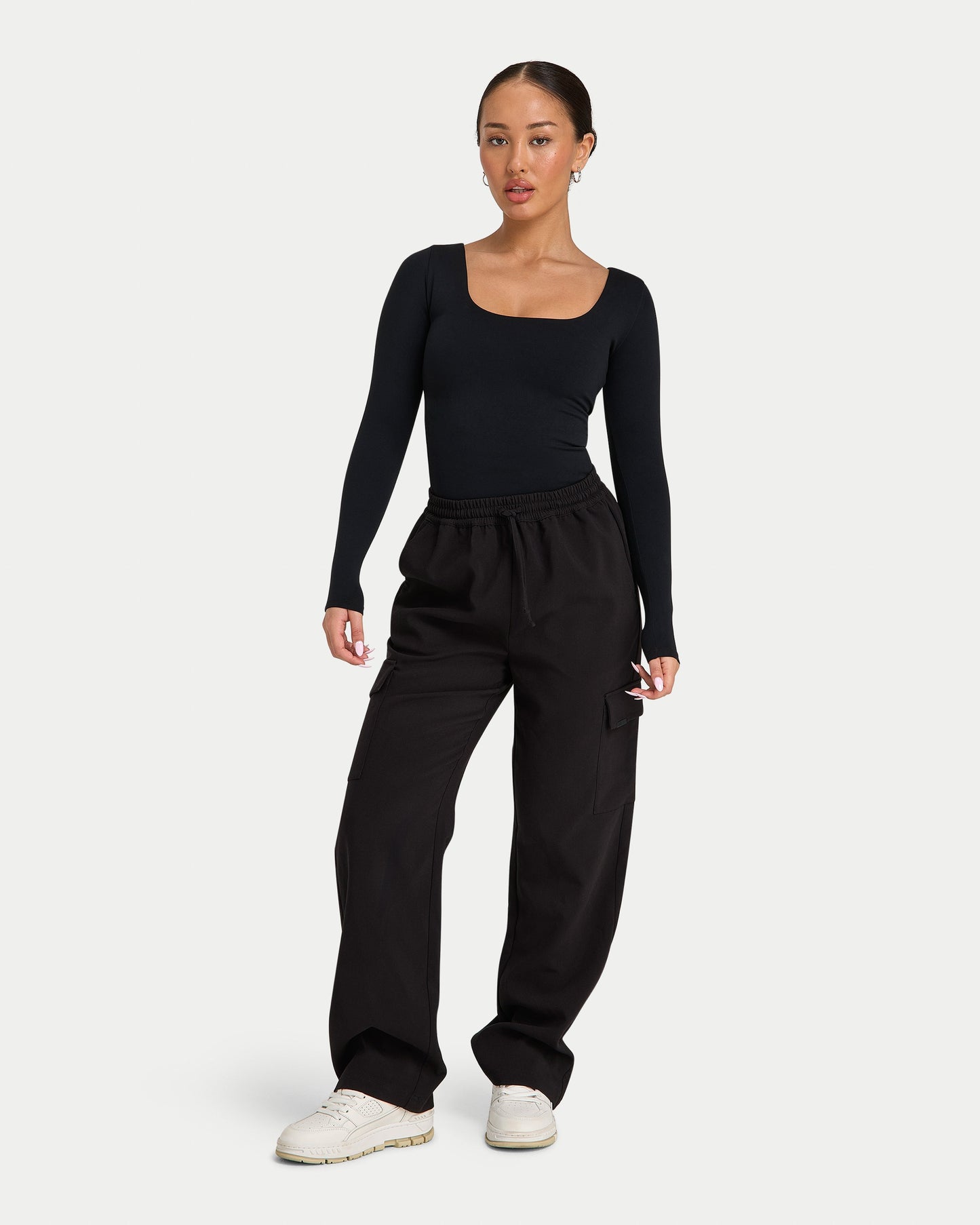 Womens Essential Dual Wear Long Sleeve Top