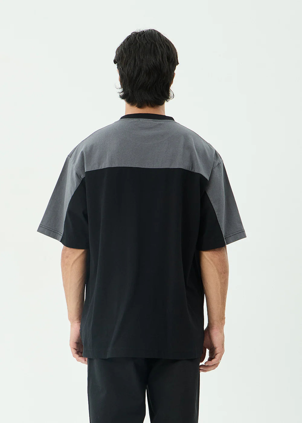 AFENDS Mens Contingent - Boxy Vintage Tee - Black