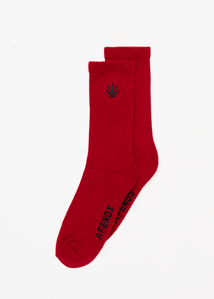 AFENDS Mens Happy - Socks One Pack - Ketchup