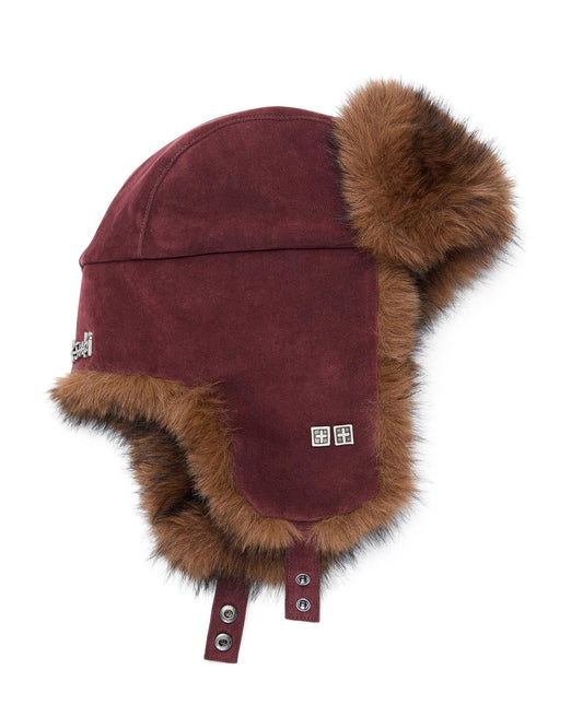 TRAPPER HAT MERLOT FLOCK