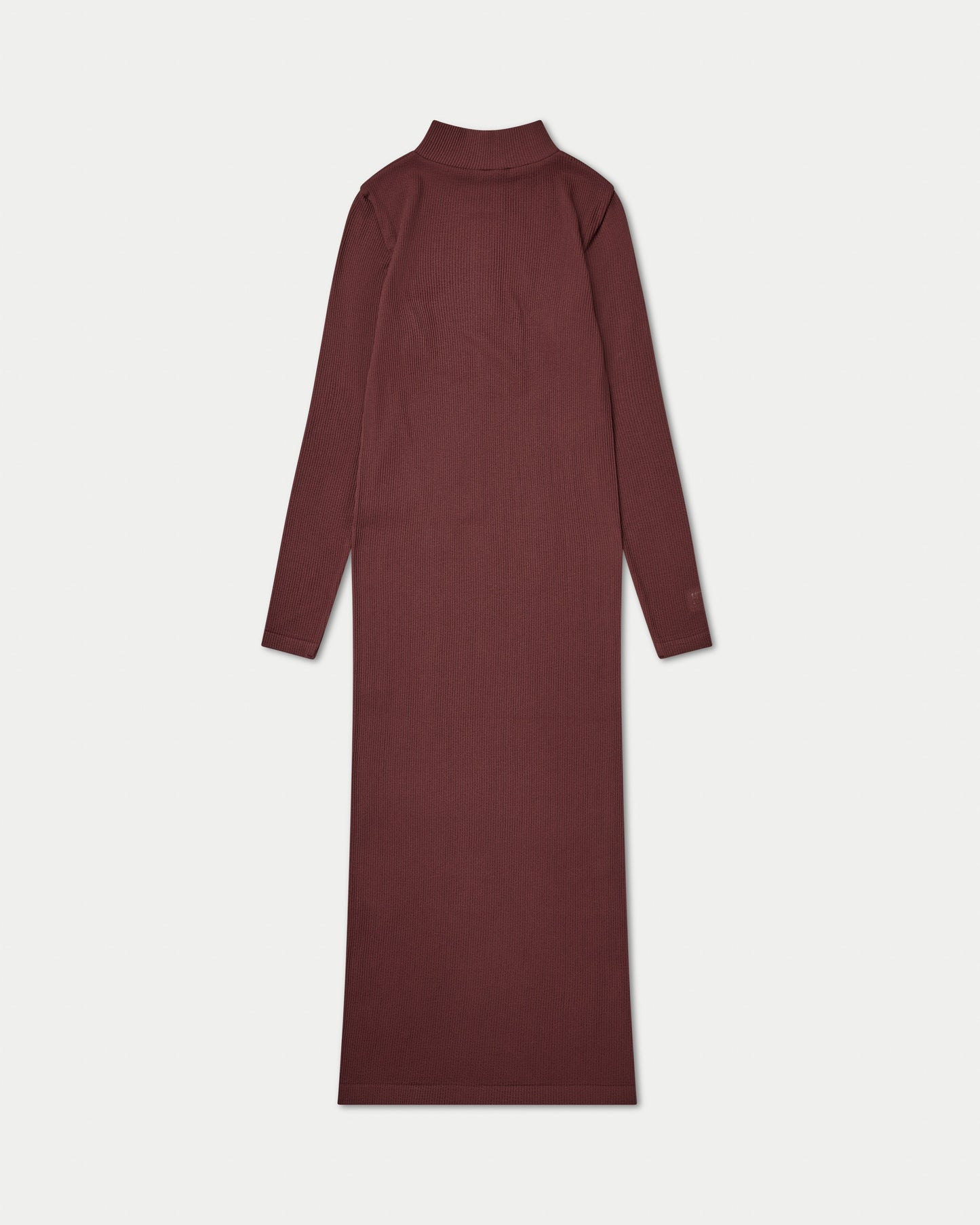 Womens Ribbed Base Long Sleeve Midi Dress