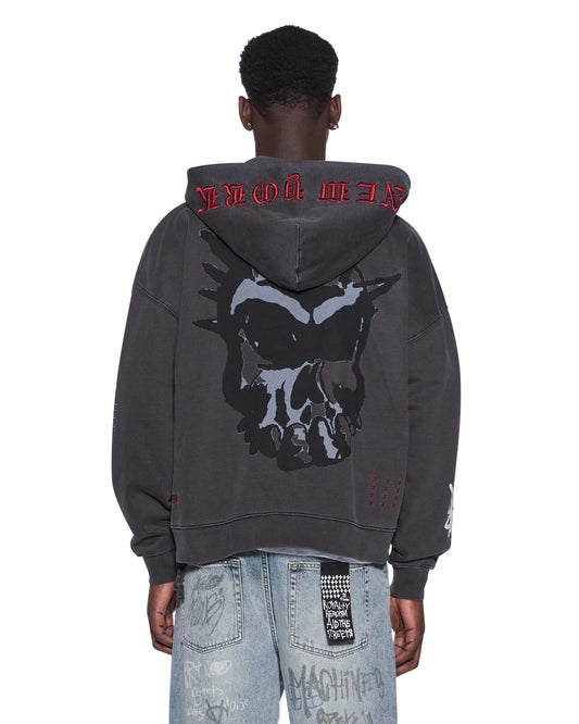 GRAFF EKCESS ZIP THRU HOODIE FADED BLACK