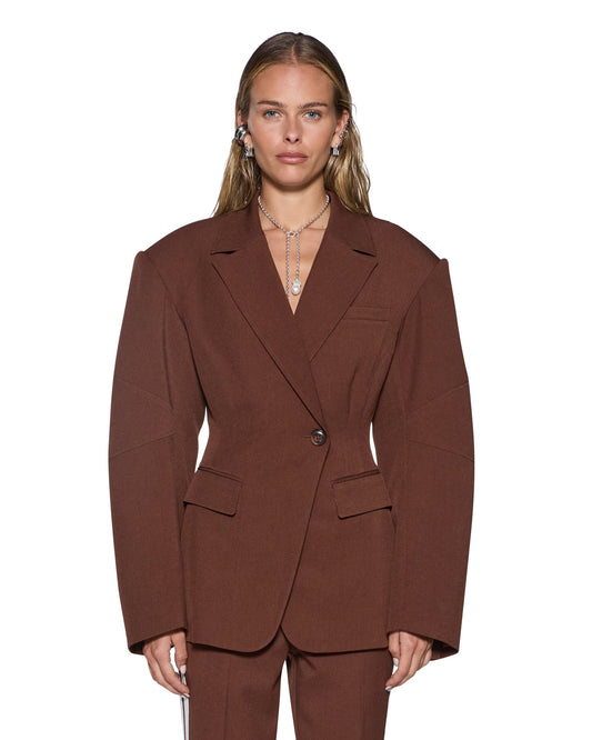DARE CINCHED BLAZER CHOCOLATE
