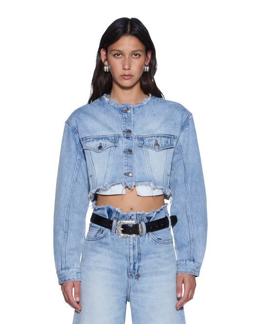 TORN OFF CROP TRUCKER VAPOUR