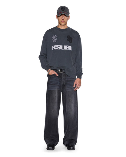 RUGGED EKCESS LS TEE BLASTED BLACK
