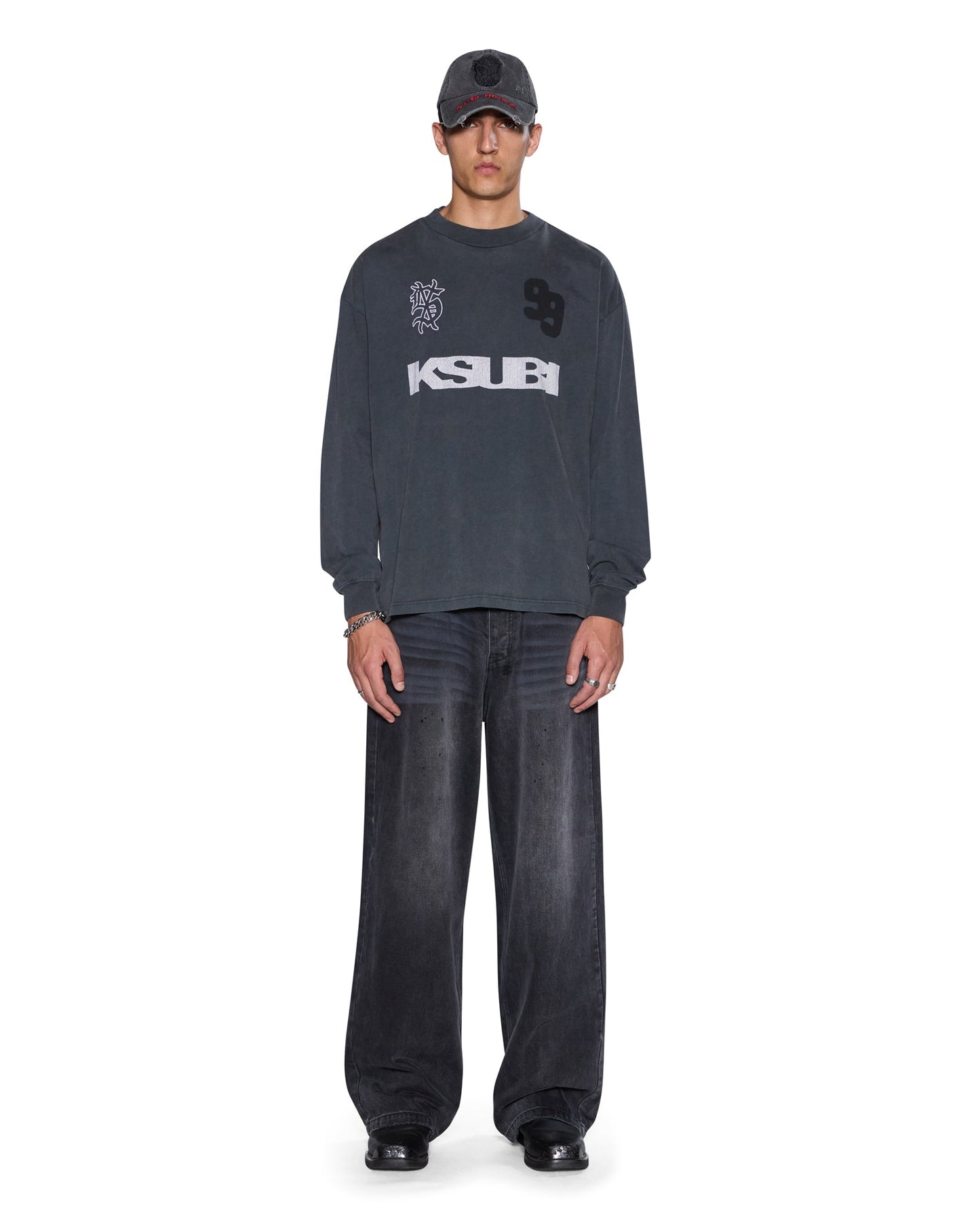 RUGGED EKCESS LS TEE BLASTED BLACK