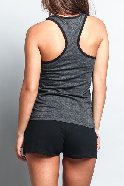Women's Basic Contrast Piping Light Weight Tank Top (2-Pack)