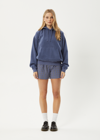AFENDS Mens Genesis - Boxy Hoodie - Washed Marlin