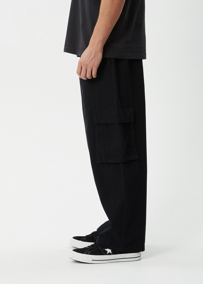 AFENDS Mens Atlas Canvas - Cargo Pant - Black