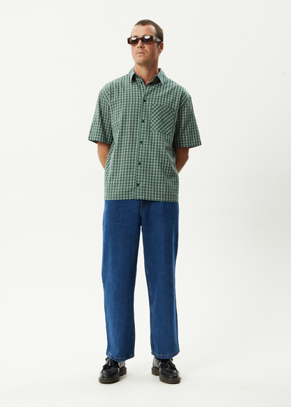 AFENDS Mens Shipwreck - Short Sleeve Shirt - Pine