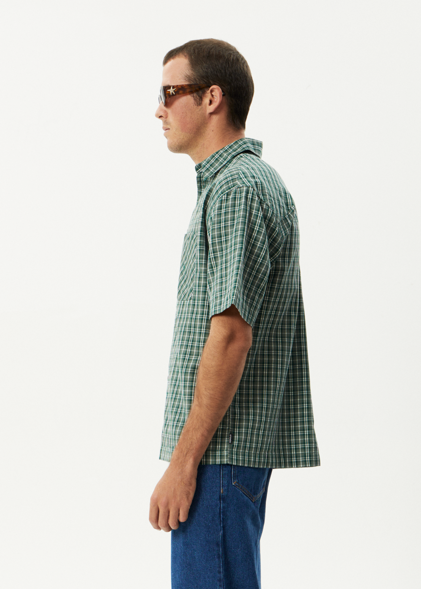 AFENDS Mens Shipwreck - Short Sleeve Shirt - Pine