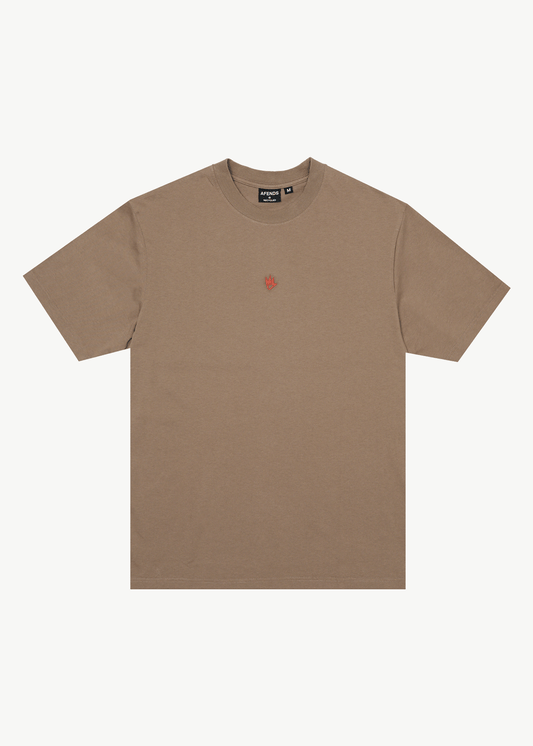 AFENDS Mens Flame - Retro Tee - Fossil