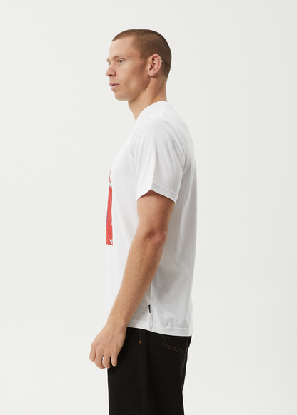 AFENDS Mens Dime Bag - Retro Tee - White