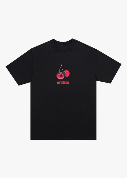 AFENDS Mens Abiza - Retro Tee - Stone Black