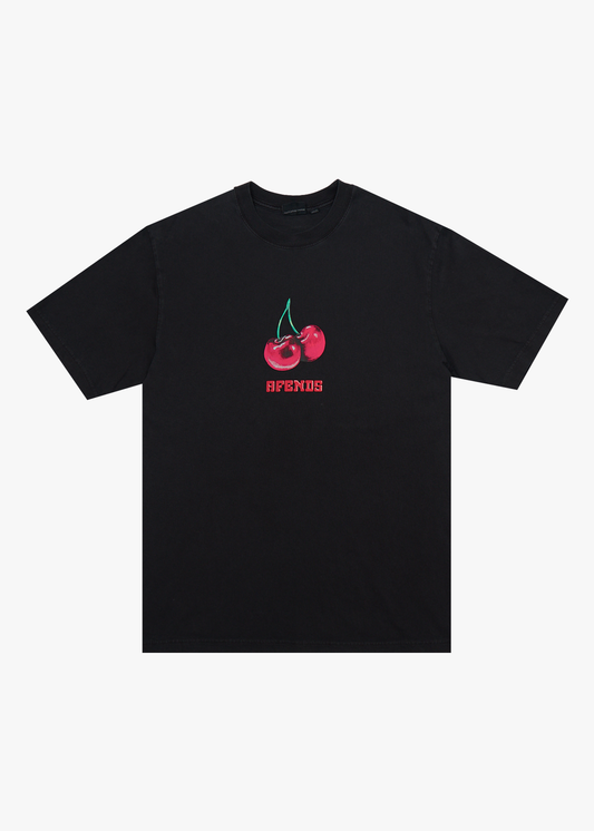 AFENDS Mens Abiza - Retro Tee - Stone Black