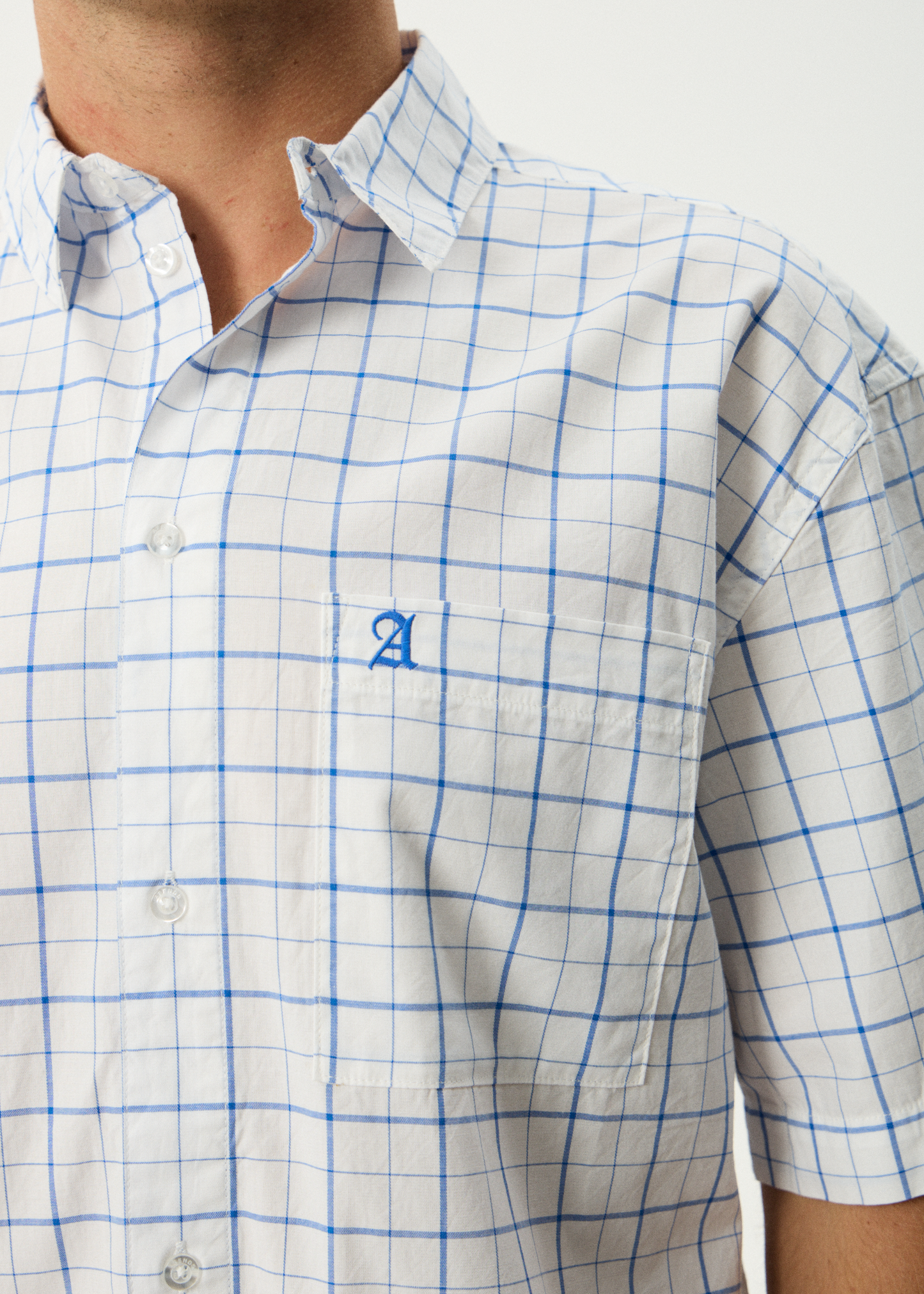 AFENDS Mens In-Hale - Short Sleeve Shirt - White