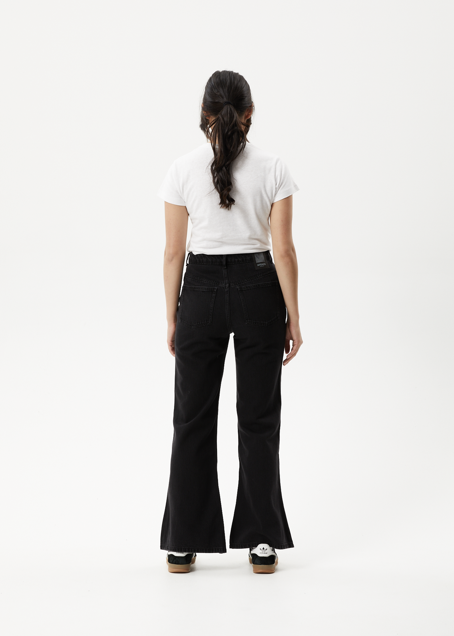 AFENDS Womens Marsha - Denim Slim Flared Jean - Washed Black