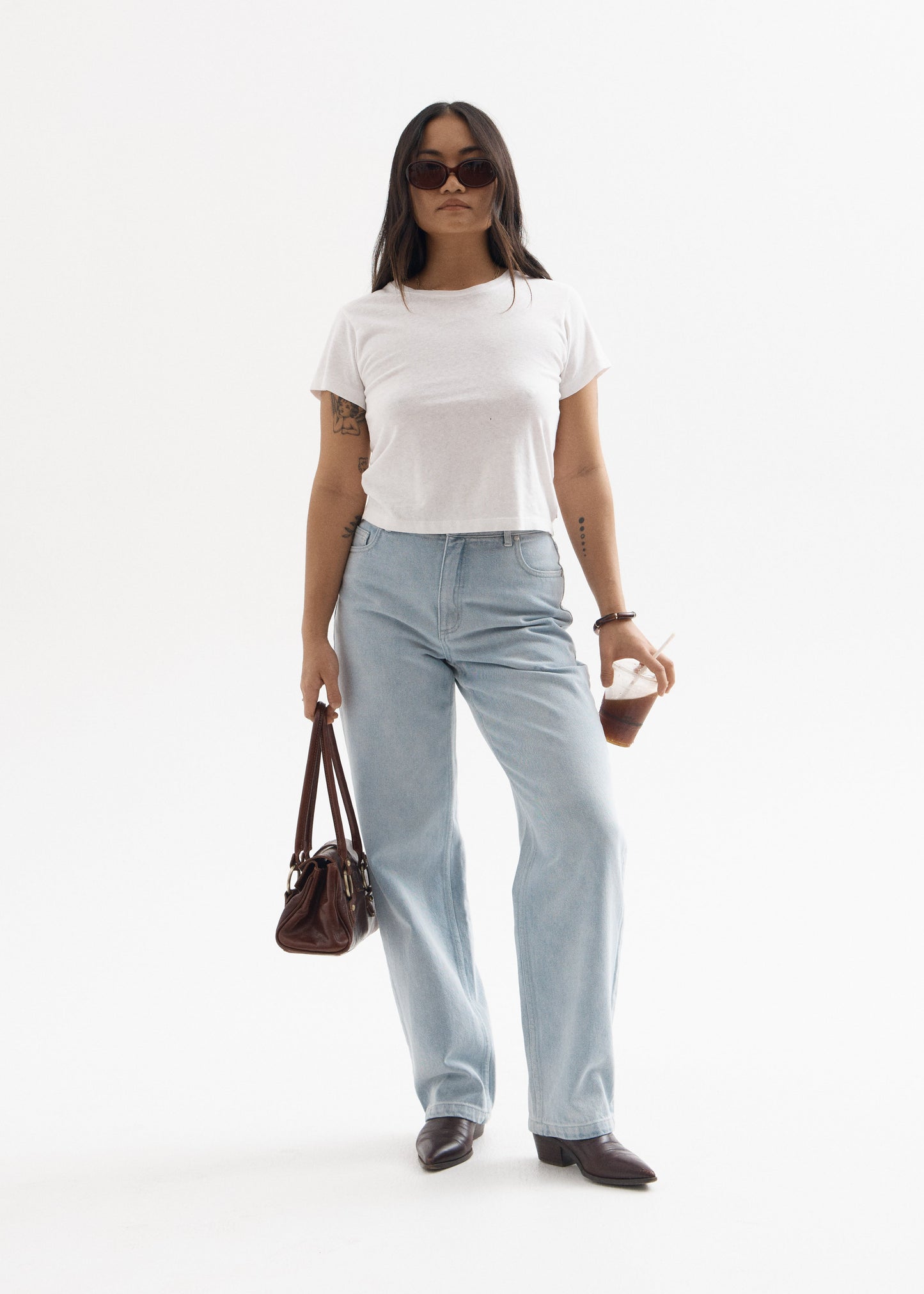 AFENDS Womens Leila - Straight Leg Jeans - Stone Blue