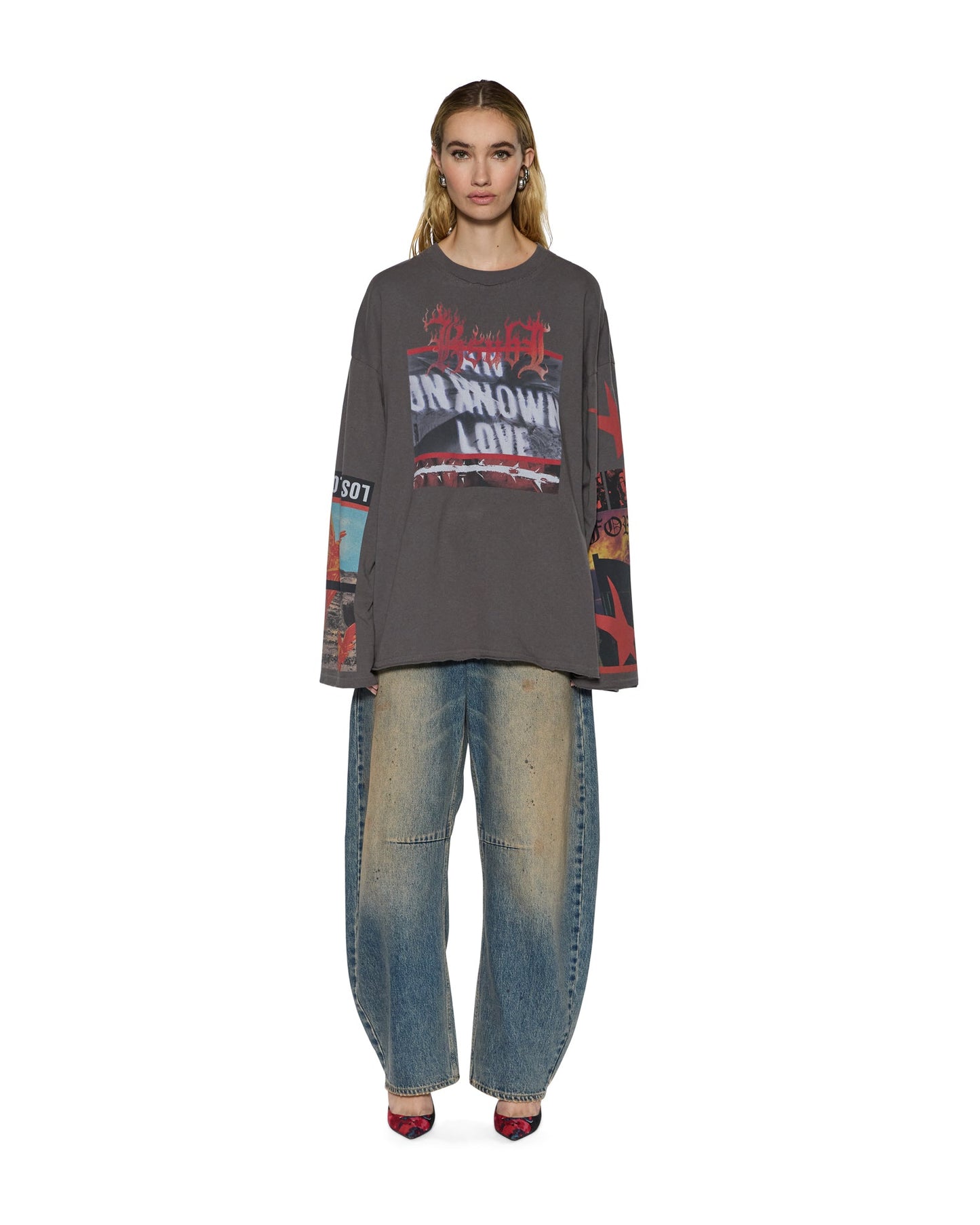 ALTAR LS BOYFRIEND TEE CHARCOAL