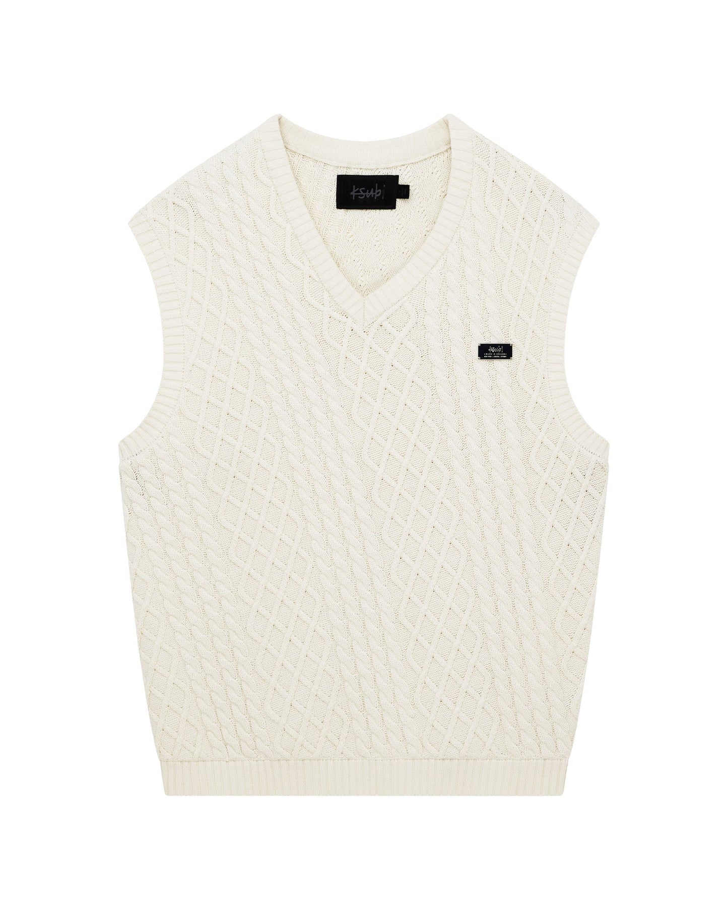 TURNCABLE KNIT VEST VINTAGE WHITE