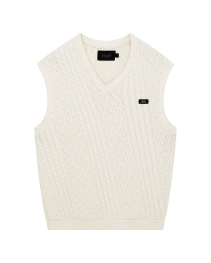 TURNCABLE KNIT VEST VINTAGE WHITE