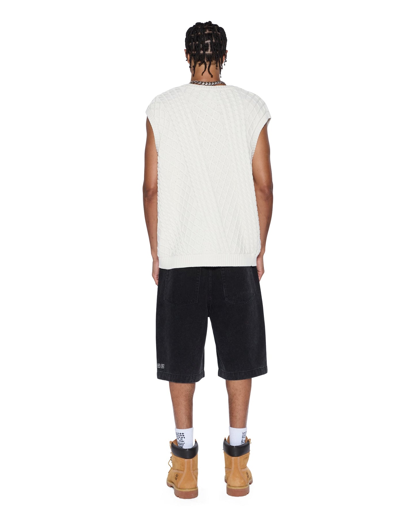 TURNCABLE KNIT VEST VINTAGE WHITE