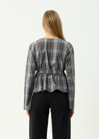 AFENDS Womens Eboni - Tie Top - Gunmetal