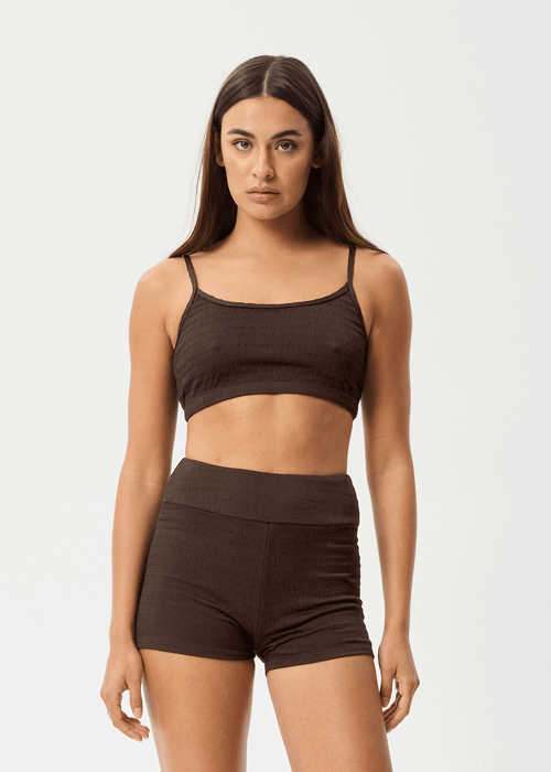 AFENDS Womens Cleo - Swim Short - Coffee