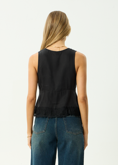 AFENDS Womens Sinclair - Cupro Tie Top - Black