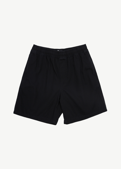 AFENDS Mens Ninety Eights - Baggy Elastic Waist Short - Black